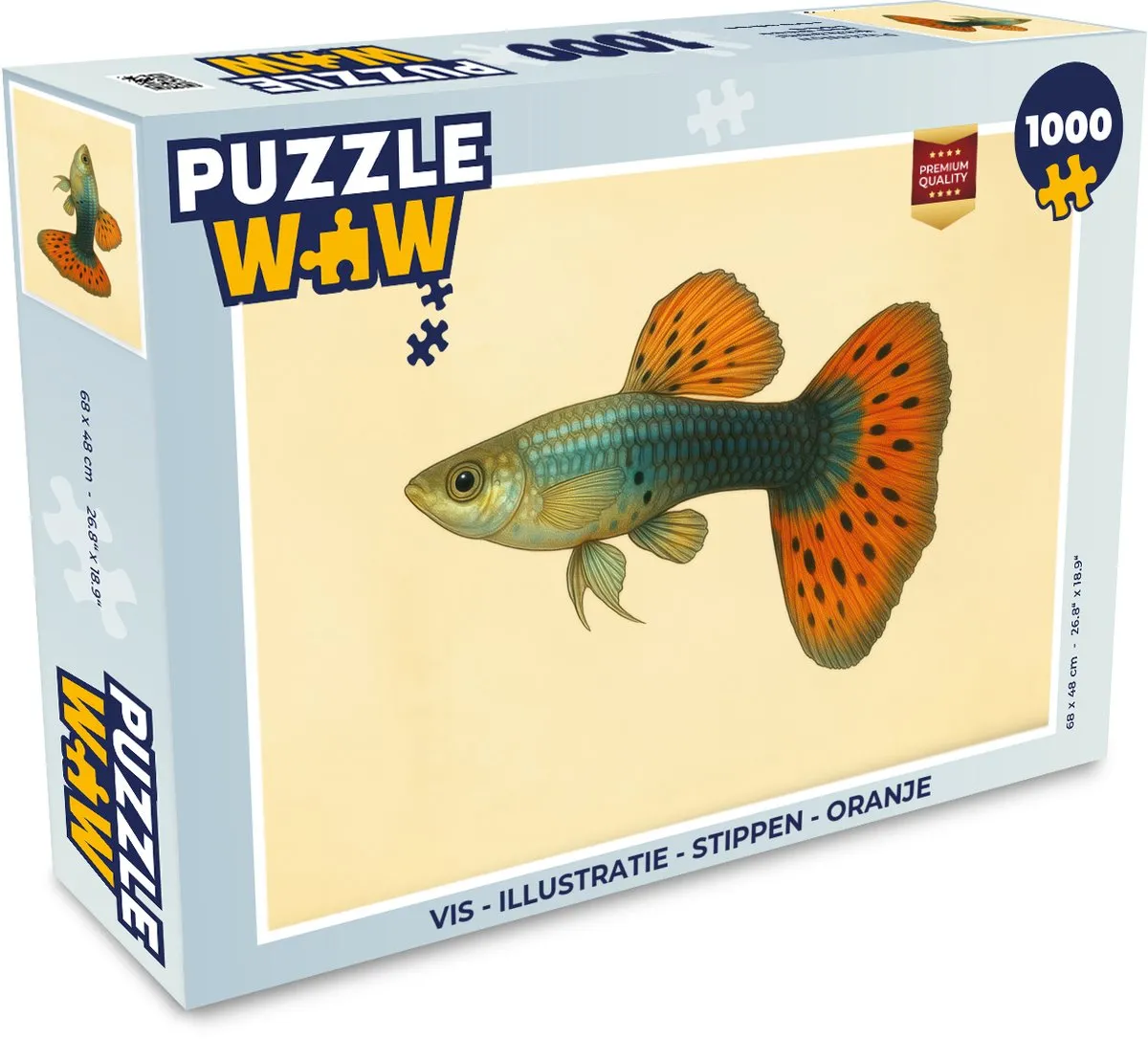 PuzzleWow Vis Illustratie Legpuzzel 1000 Stuks - Oranje