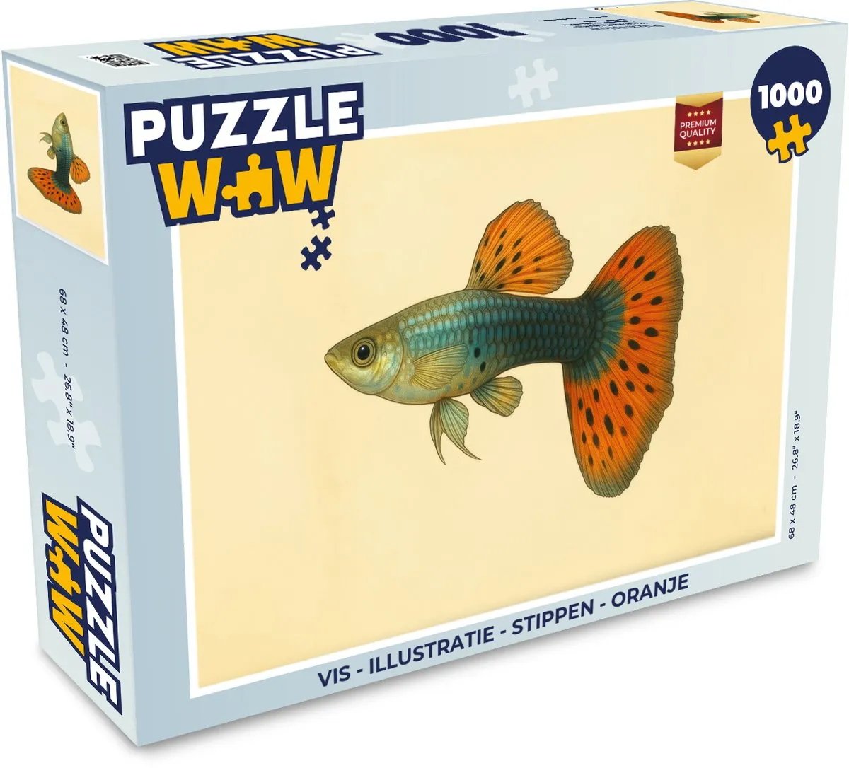 PuzzleWow Vis Illustratie Legpuzzel 1000 Stuks - Oranje