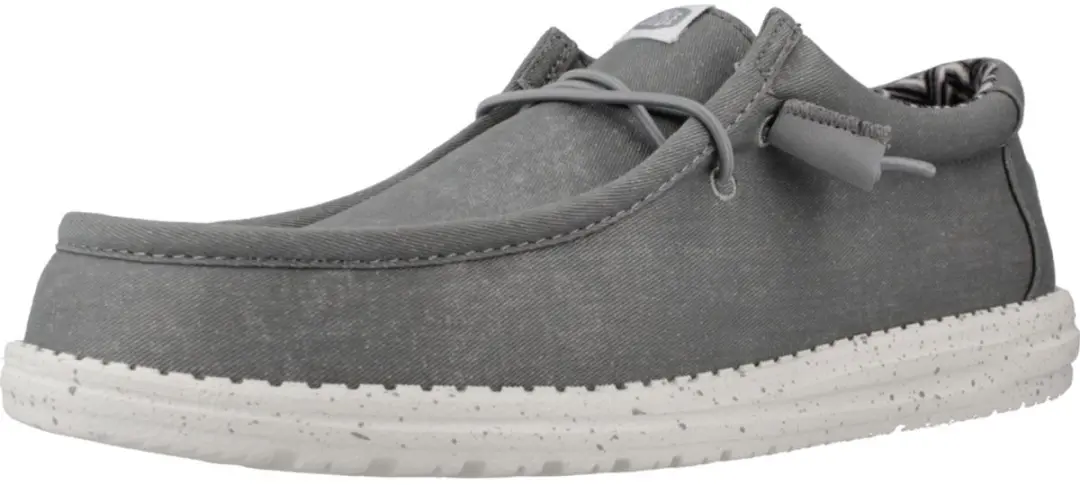 HEYDUDE Wally Canvas Heren Instappers - Grijs - Maat 45 - afbeelding 2 van 6