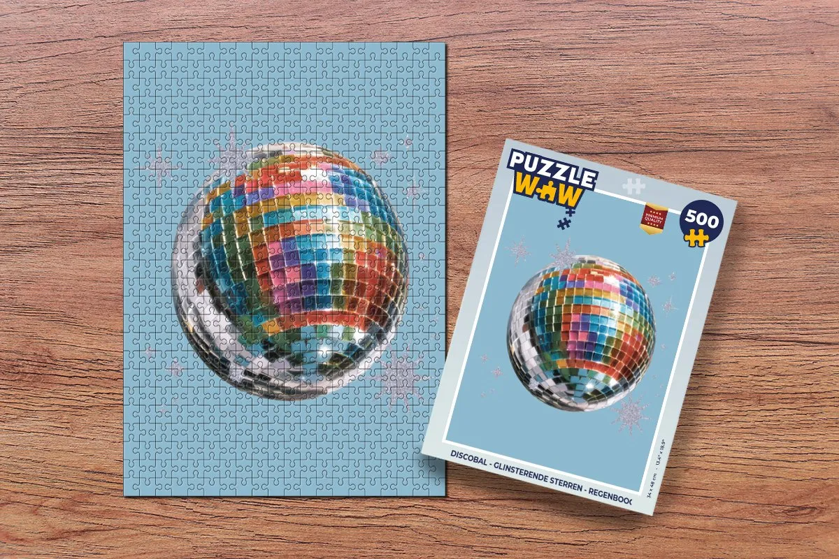 PuzzleWow Discobal Legpuzzel 500 Stuks - Regenboog
