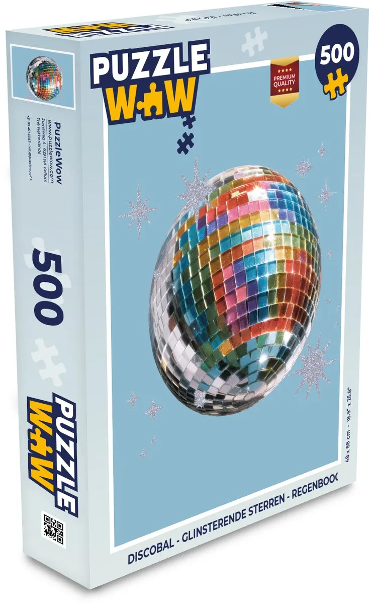 PuzzleWow Discobal Legpuzzel 500 Stuks - Regenboog