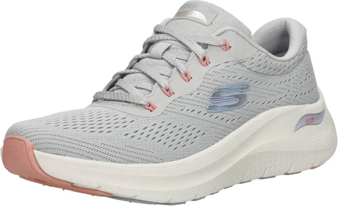 Skechers Arch Fit 2.0 Big League Dames Sneakers 41 - Lichtgrijs/Multicolor