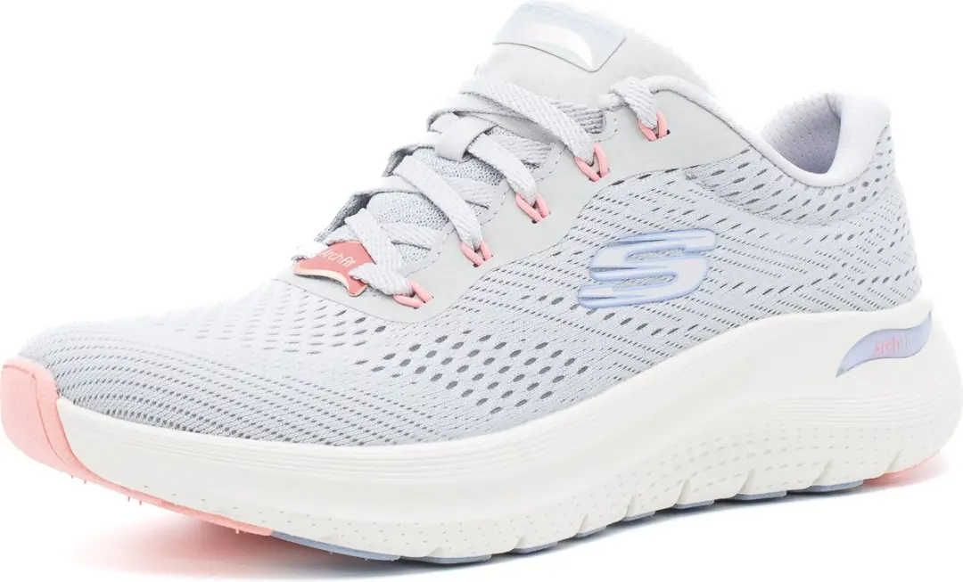 Skechers Arch Fit 2.0 Big League Dames Sneakers 41 - Lichtgrijs/Multicolor