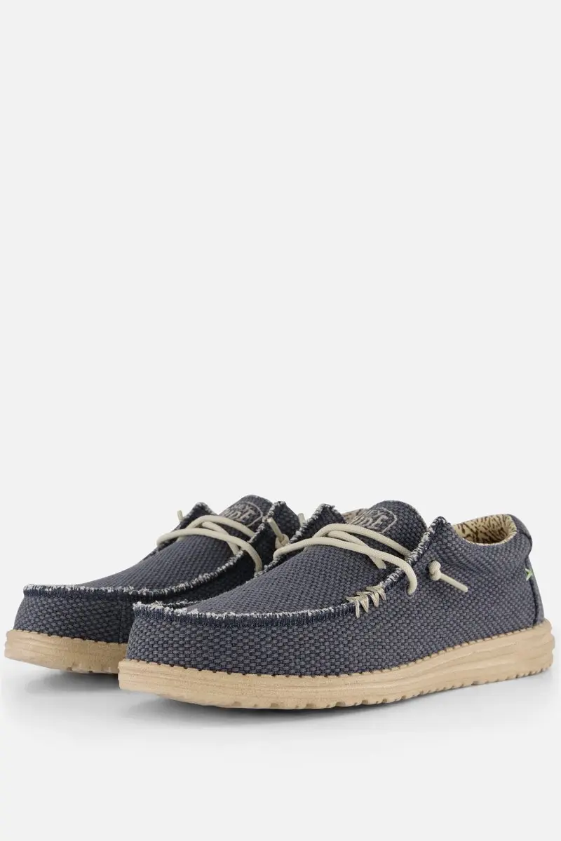 Hey Dude Wally Braided Instappers blauw Canvas
