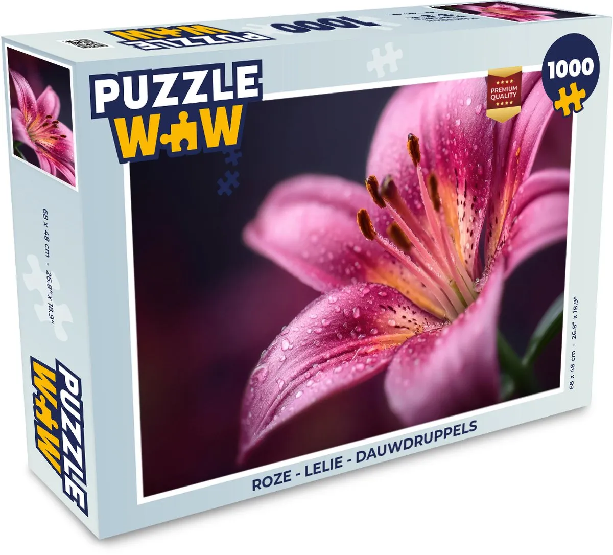 PuzzleWow Legpuzzel 1000 Stuks - Roze Lelie