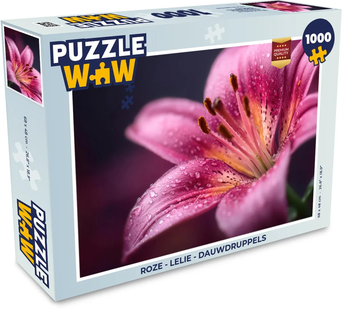 PuzzleWow Legpuzzel 1000 Stuks - Roze Lelie
