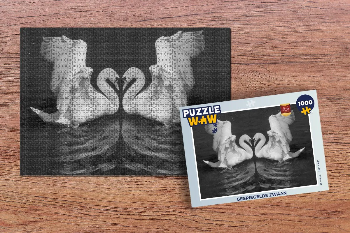 PuzzleWow Gespiegelde Zwaan Legpuzzel 1000 Stuks - Multicolor