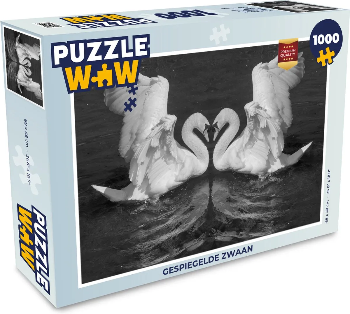 PuzzleWow Gespiegelde Zwaan Legpuzzel 1000 Stuks - Multicolor