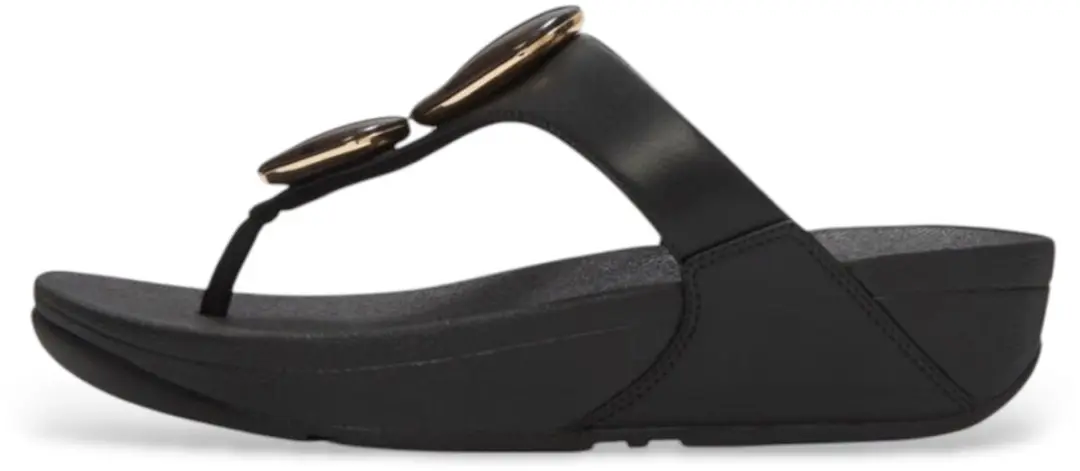 FitFlop FitFlop Lulu Marbled-Stone Toe-Post Sandals ZWART