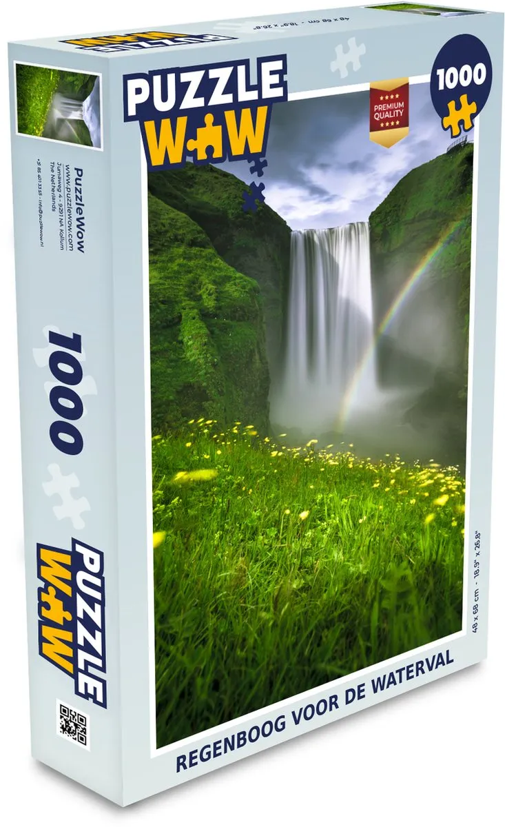 PuzzleWow Regenboog Waterval Legpuzzel 1000 Stuks - Multicolor