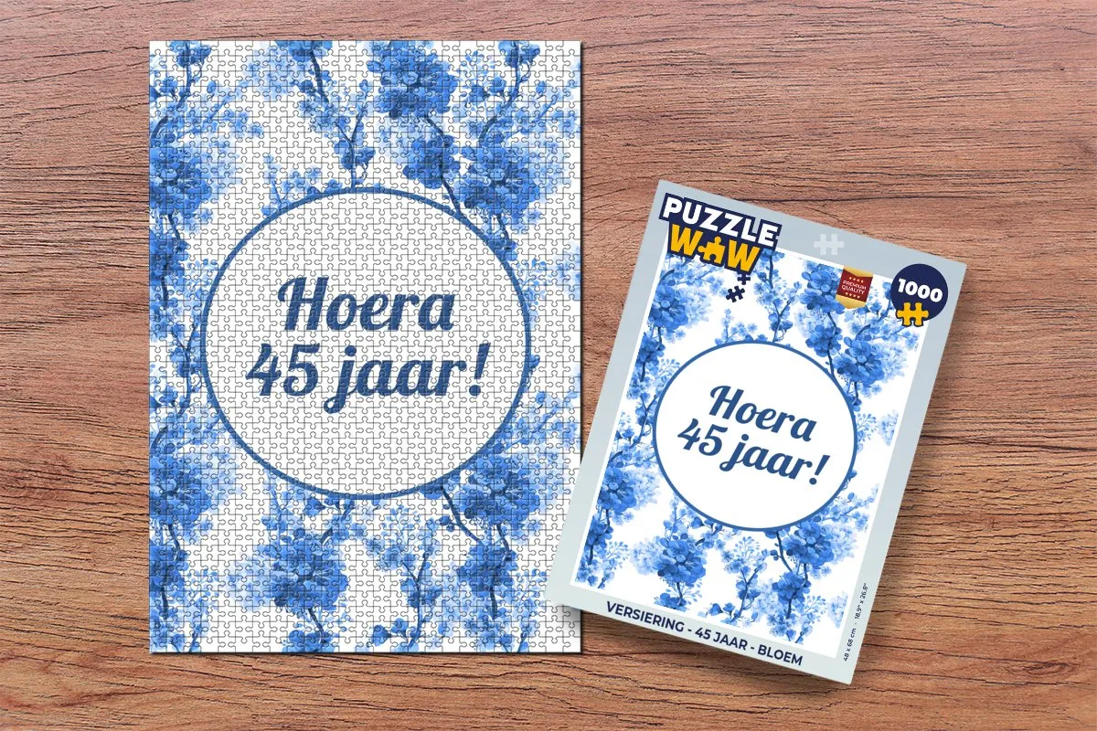 PuzzleWow 45 Jaar Bloem Legpuzzel 1000 Stuks - Multicolor