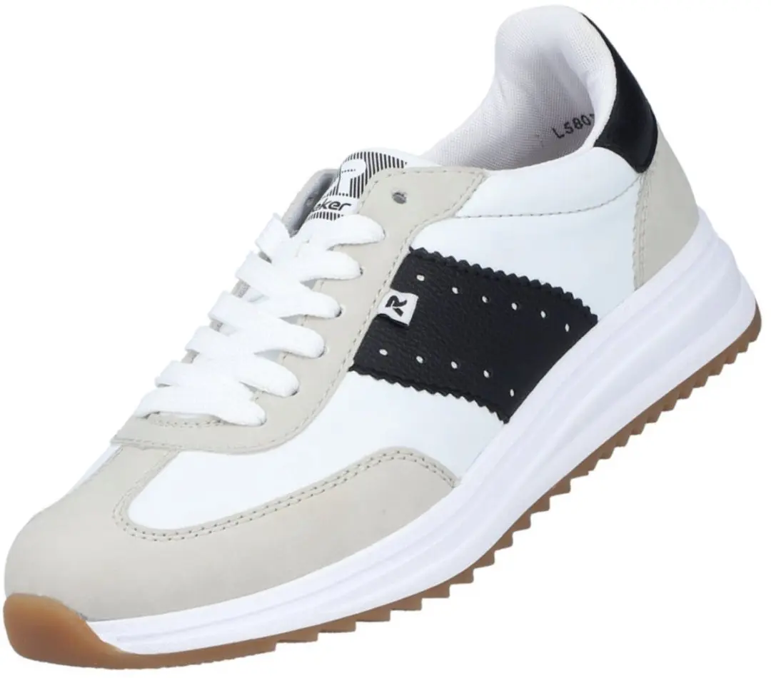 Rieker dames veterschoenen wit/grijs