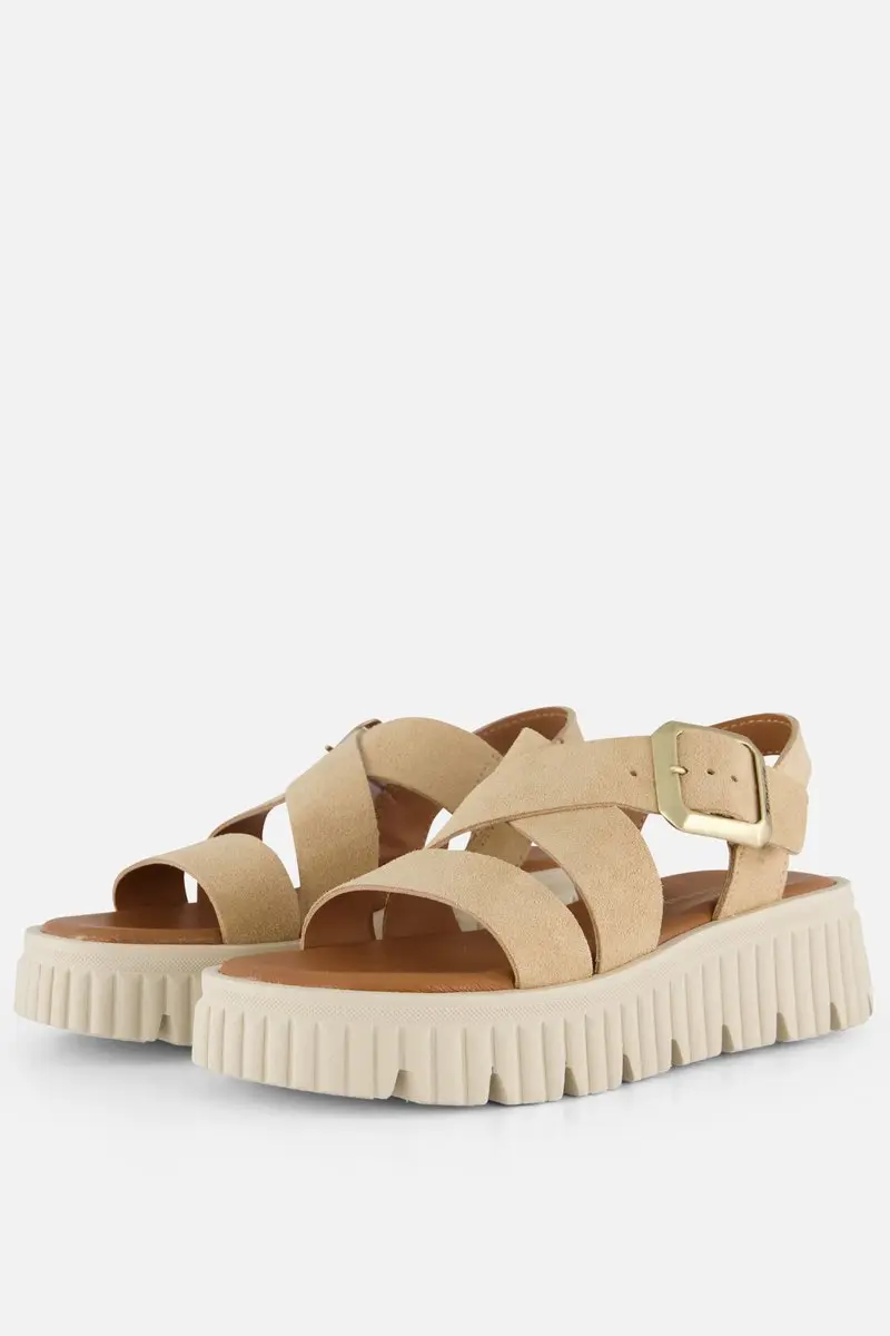 Tamaris Sandalen beige Suède