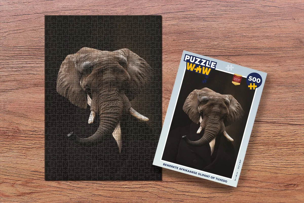 PuzzleWow Oude Meesters Olifant Legpuzzel 500 Stuks - Multicolor