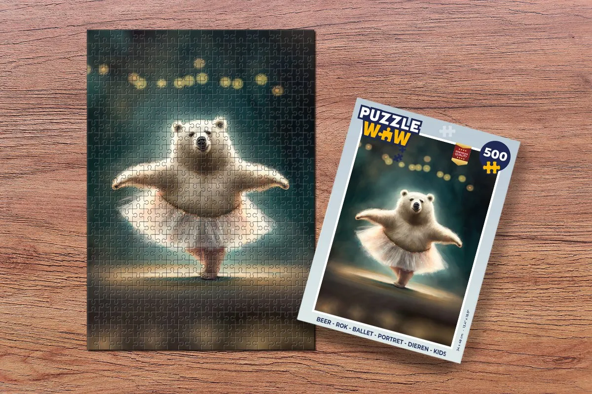 PuzzleWow Legpuzzel IJsbeer - Rok - Ballet - Portret 500 Stuks - Multicolor