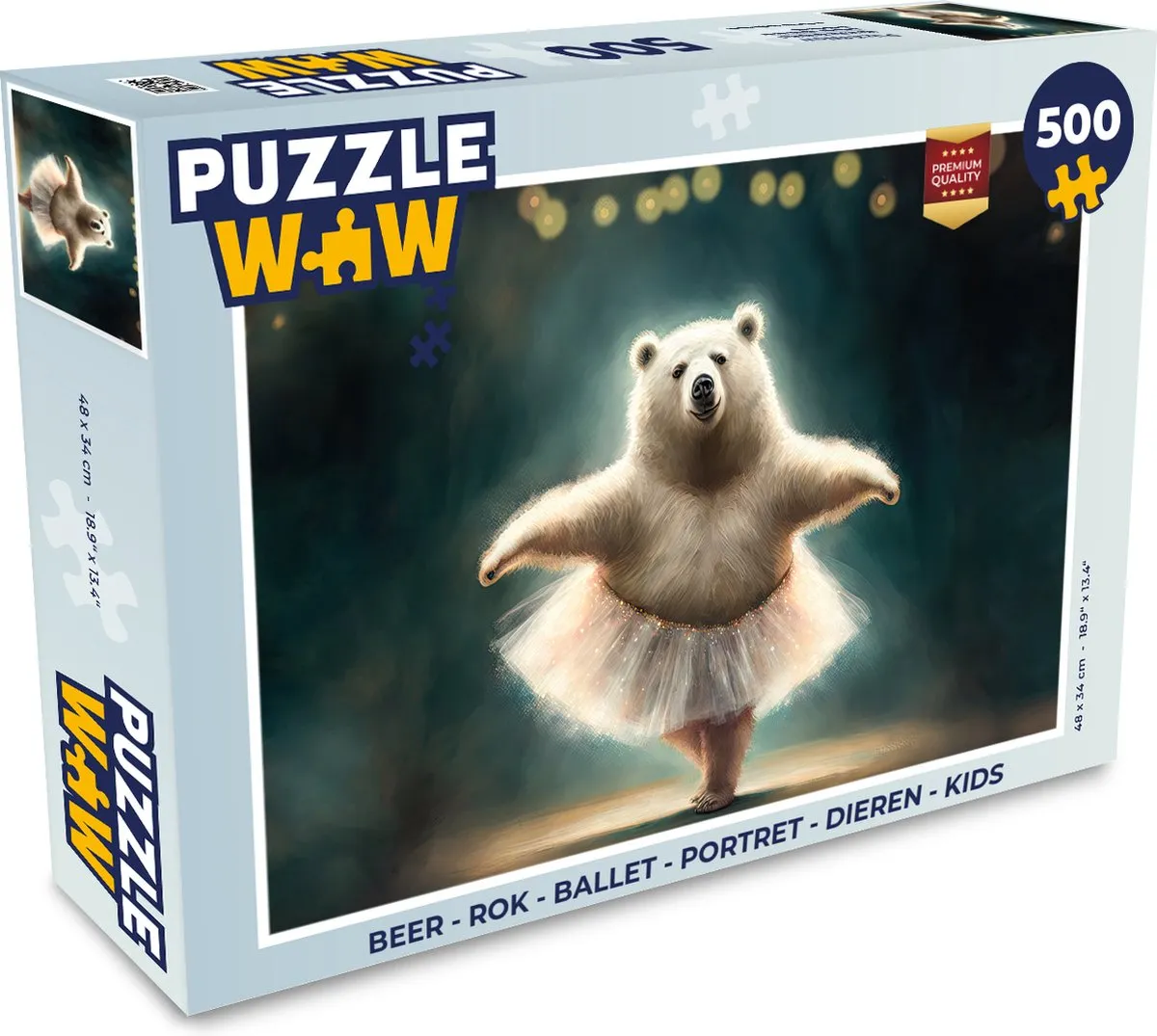 PuzzleWow Legpuzzel IJsbeer - Rok - Ballet - Portret 500 Stuks - Multicolor
