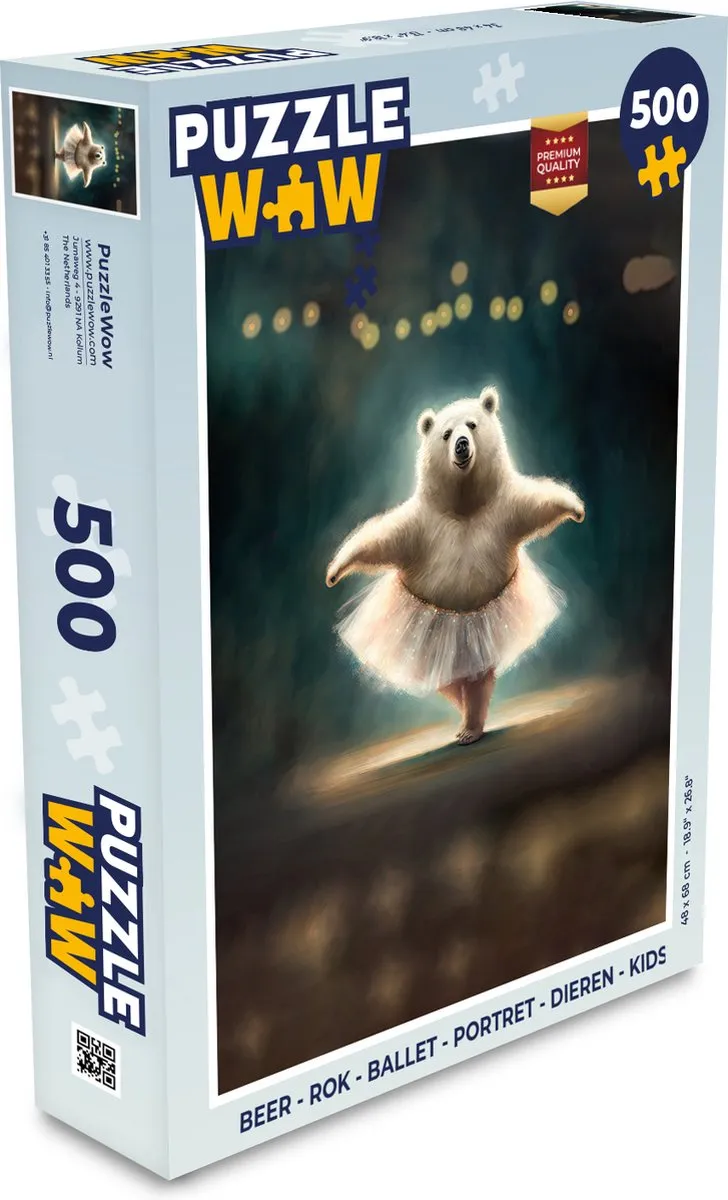 PuzzleWow Legpuzzel IJsbeer - Rok - Ballet - Portret 500 Stuks - Multicolor