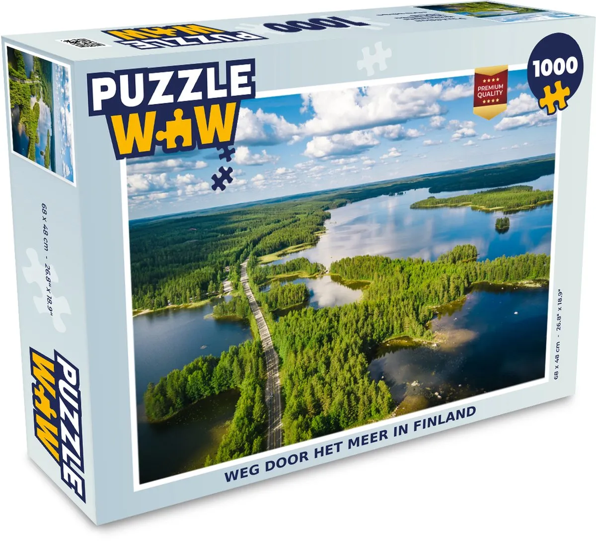 PuzzleWow Weg door Finland Legpuzzel 1000 Stuks - Multicolor
