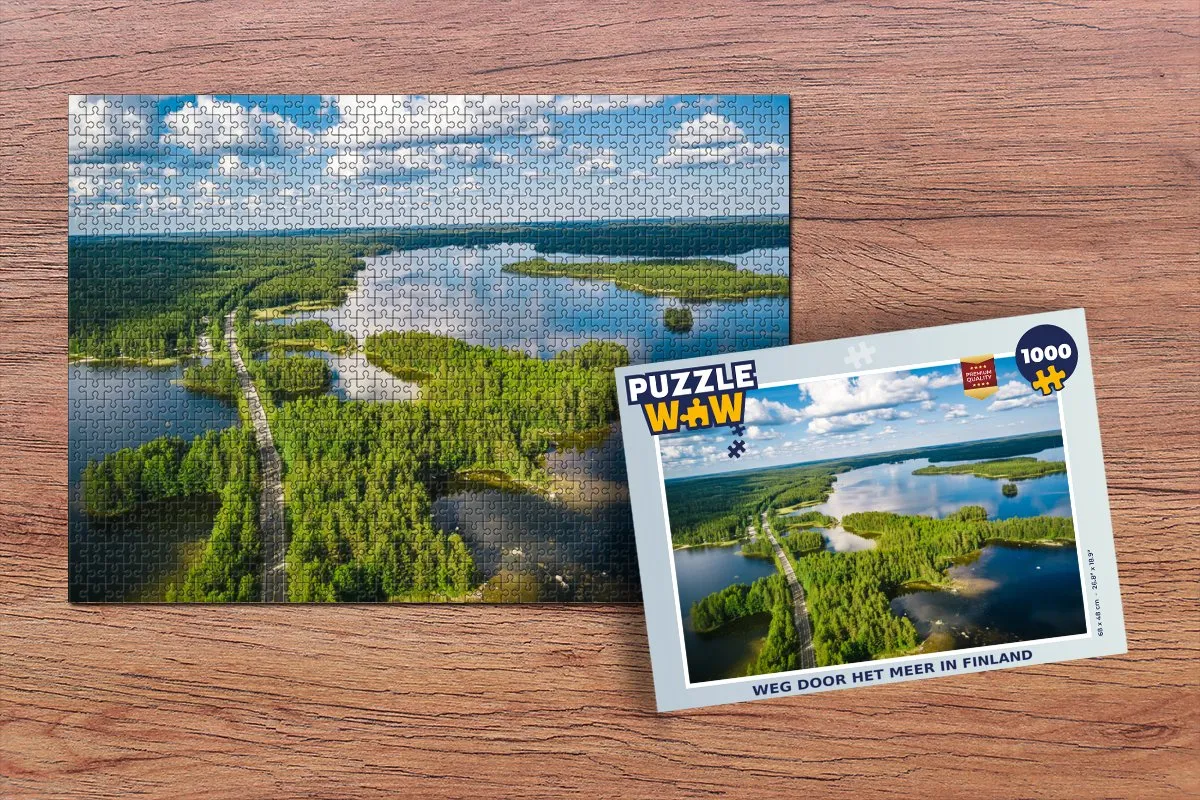 PuzzleWow Weg door Finland Legpuzzel 1000 Stuks - Multicolor