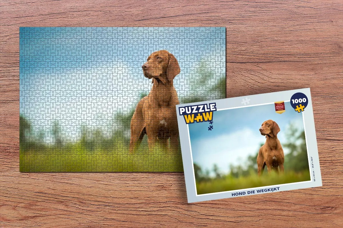 PuzzleWow Legpuzzel Hond die wegkijkt 1000 Stuks - Multicolor