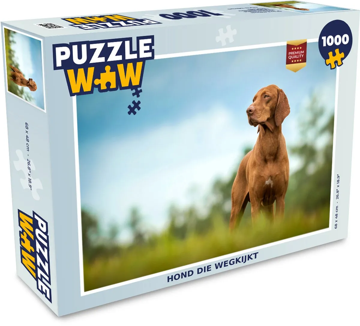 PuzzleWow Legpuzzel Hond die wegkijkt 1000 Stuks - Multicolor