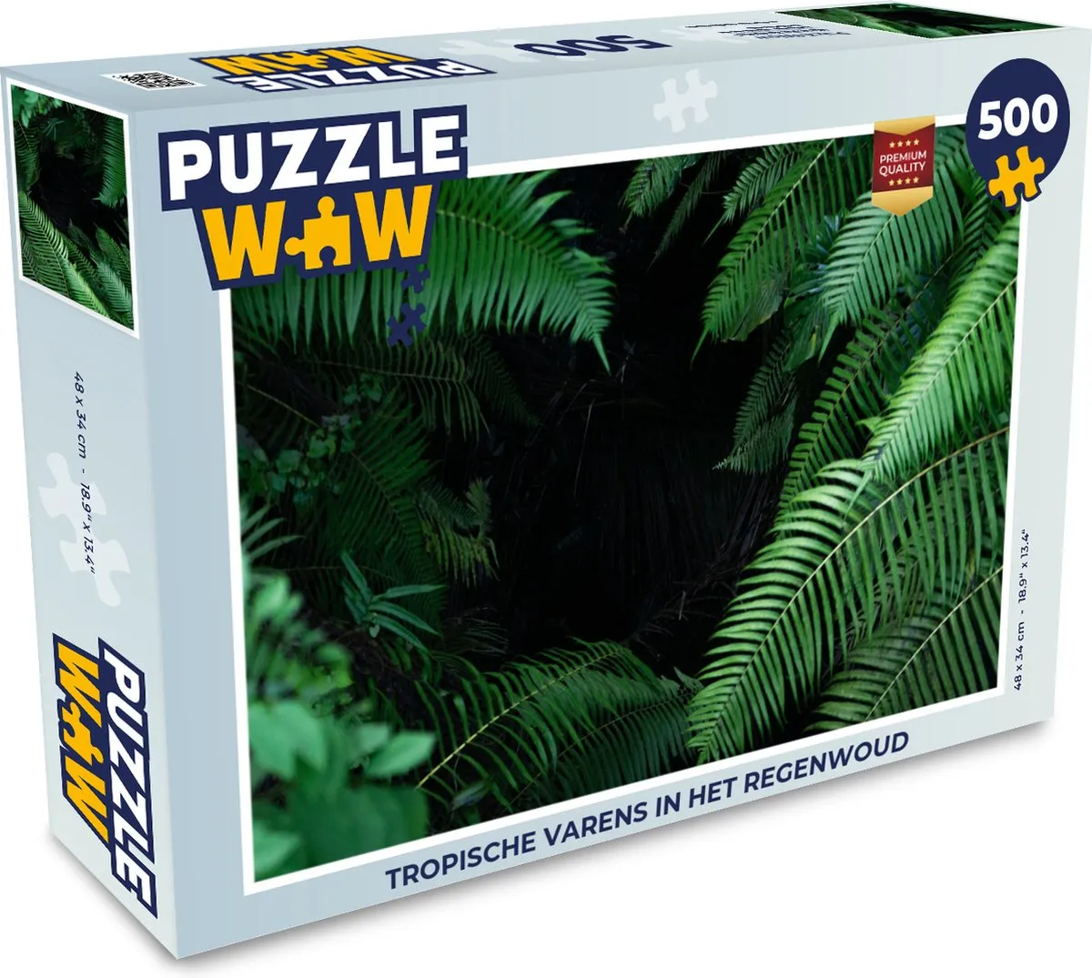 PuzzleWow Tropische varens in het regenwoud Legpuzzel 500 Stuks - Multicolor