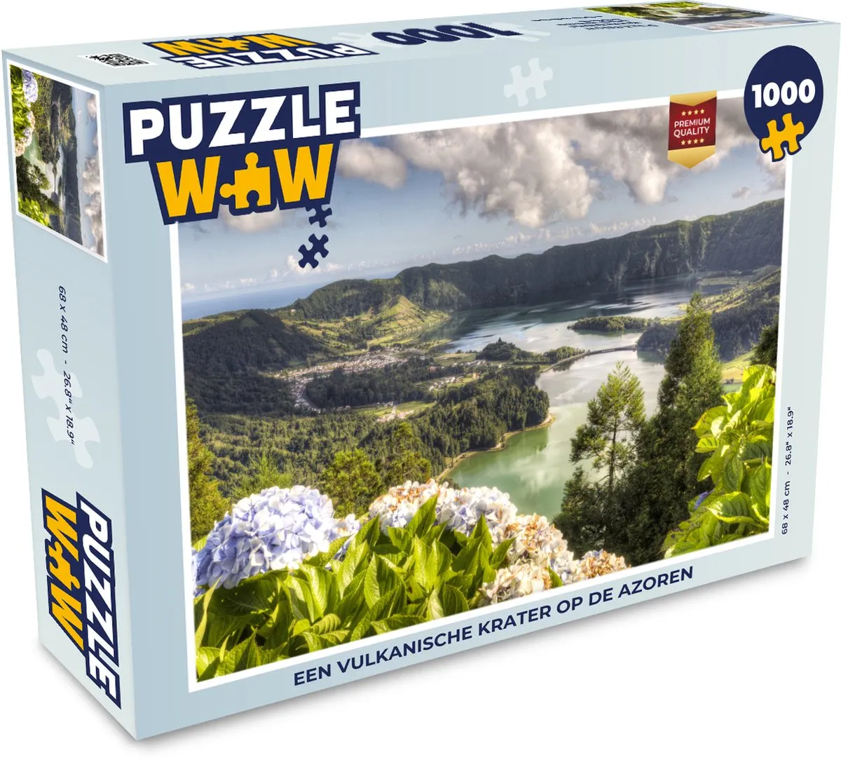 PuzzleWow Vulkanische Krater Azoren Legpuzzel 1000 Stuks - Multicolor