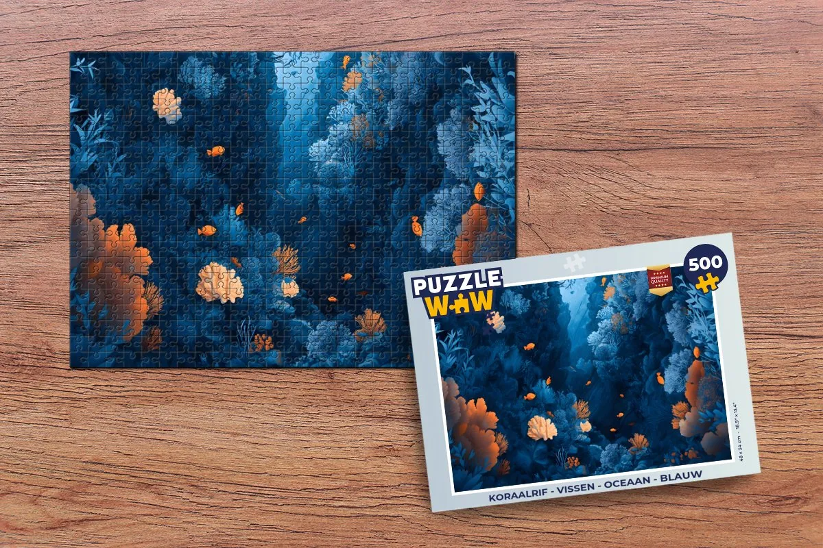 PuzzleWow Koraalrif Legpuzzel 500 Stuks - Blauw