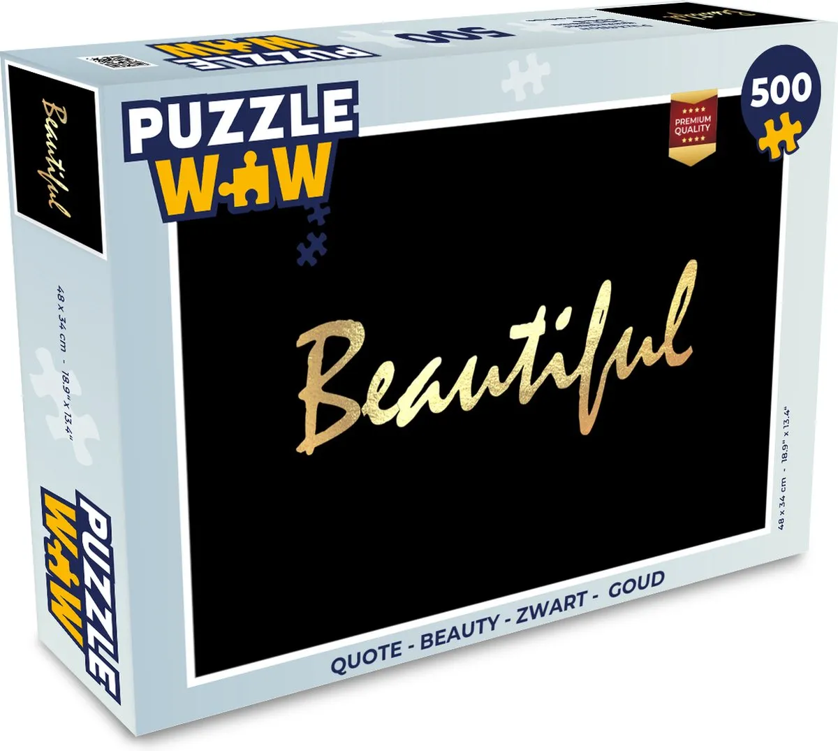 PuzzleWow Quote Beauty Legpuzzel 500 Stuks - Multicolor