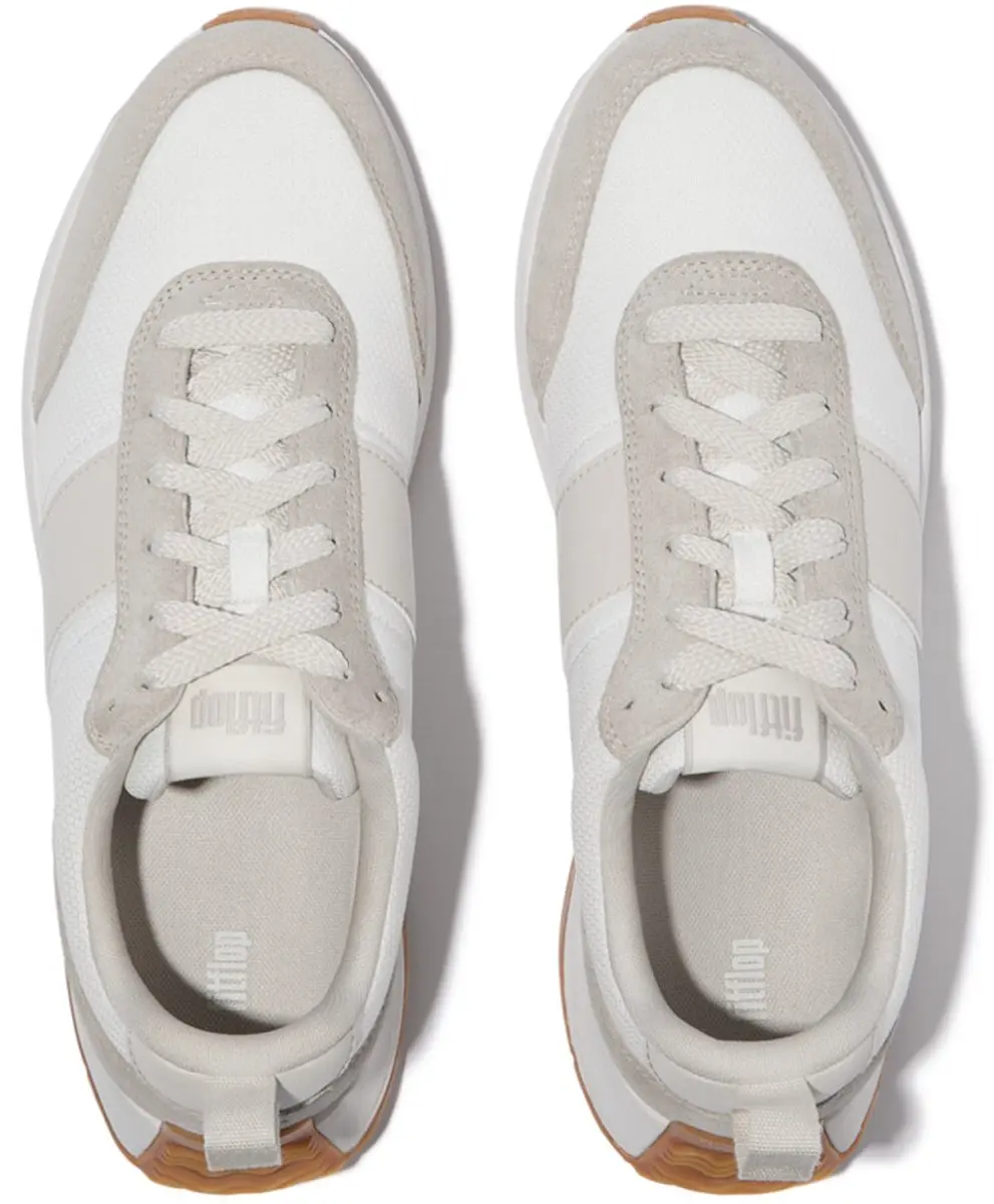 FitFlop FitFlop F-Mode Flow Mens Suede-Mix Sneakers WIT