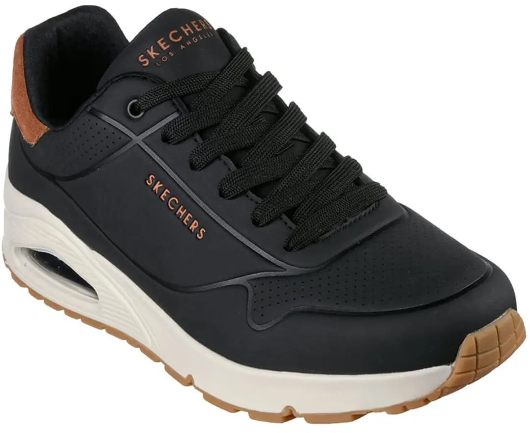 Skechers Uno Heren Suited On Air 183004 Sneakers - Zwart - afbeelding 3 van 6
