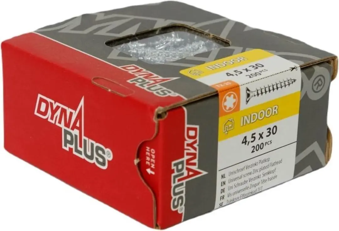 Dynaplus Unischroeven Torx 25 4,5x30mm - 200 Stuks - Verzinkt - afbeelding 5 van 6