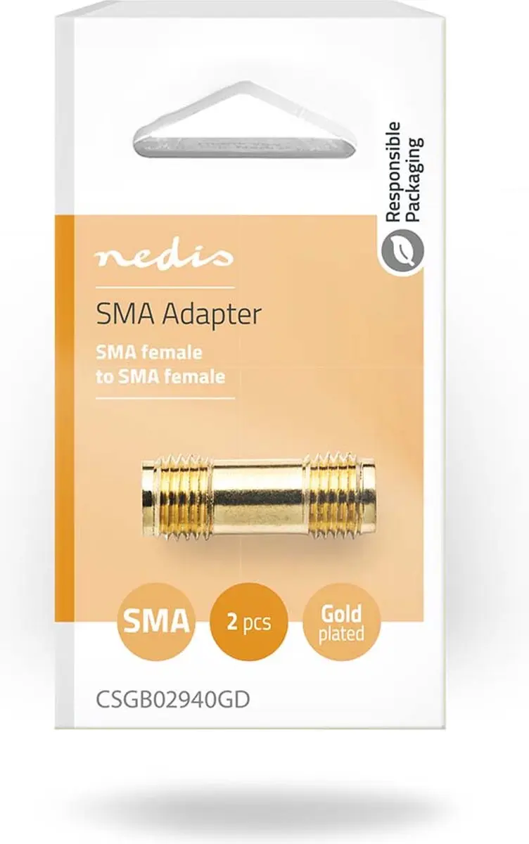 Nedis SMA-Adapter CSGB02940GD - 2 Stuks - Verguld