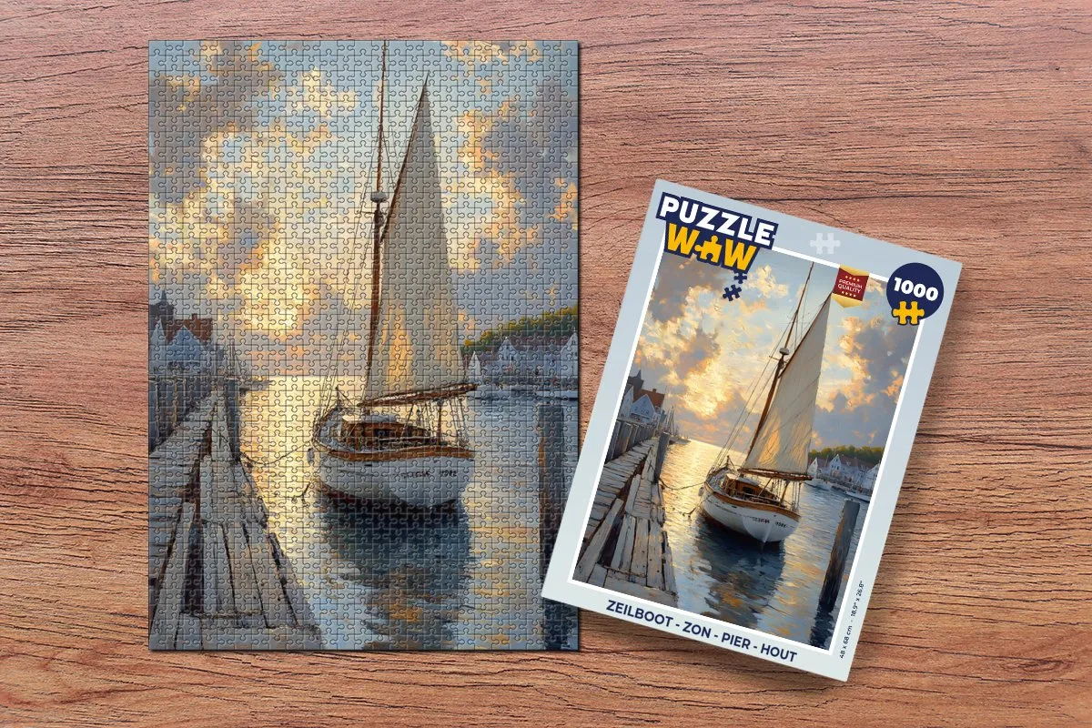 PuzzleWow Legpuzzel Zeilboot 1000 Stuks - Zeilboot/Pier