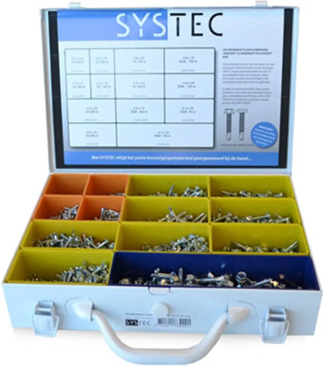 SYSTEC Assortimentskoffer Zelfborgende Plaatschroeven 2040-delig
