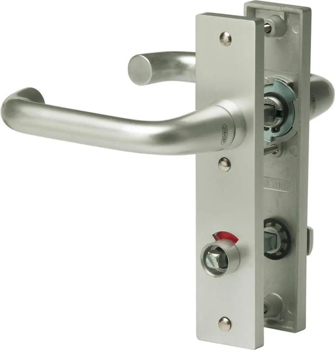 Nemef Deurkrukgarnituur F1 Din links 3252WC - 8x72mm - Aluminium - afbeelding 4 van 4
