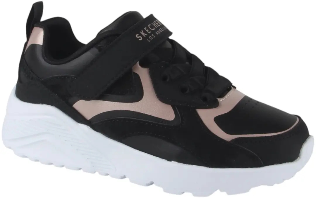 Skechers klittenbandschoen 310380L BKRG Uno Lite Metallic Burst Zwart Rose Goud