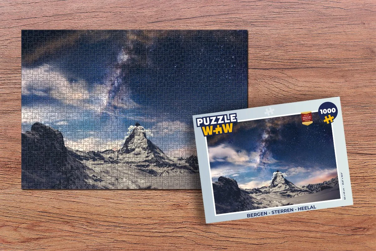 PuzzleWow Bergen Sterren Heelal Legpuzzel 1000 Stuks - Multicolor