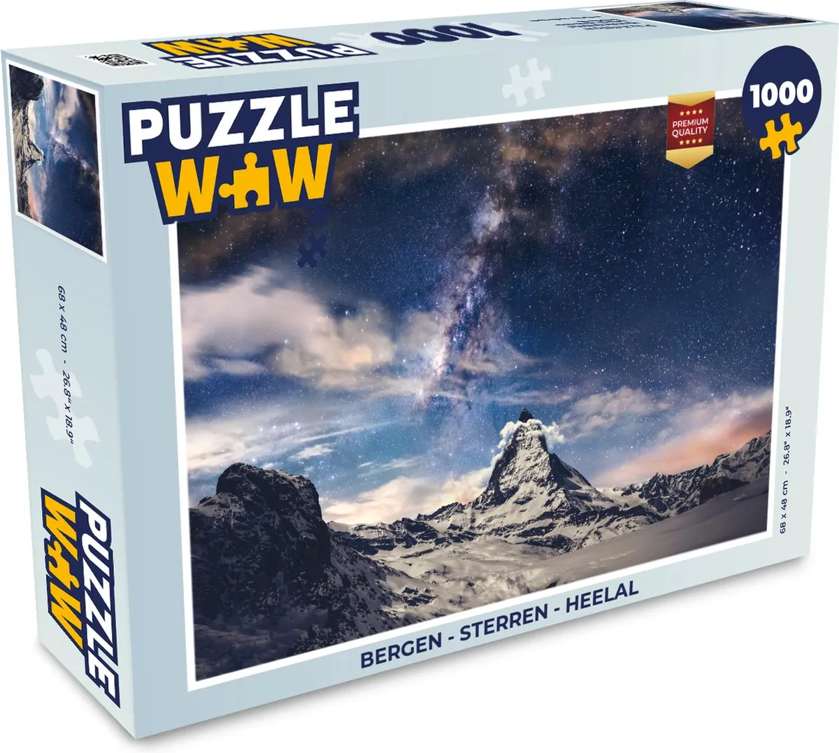 PuzzleWow Bergen Sterren Heelal Legpuzzel 1000 Stuks - Multicolor
