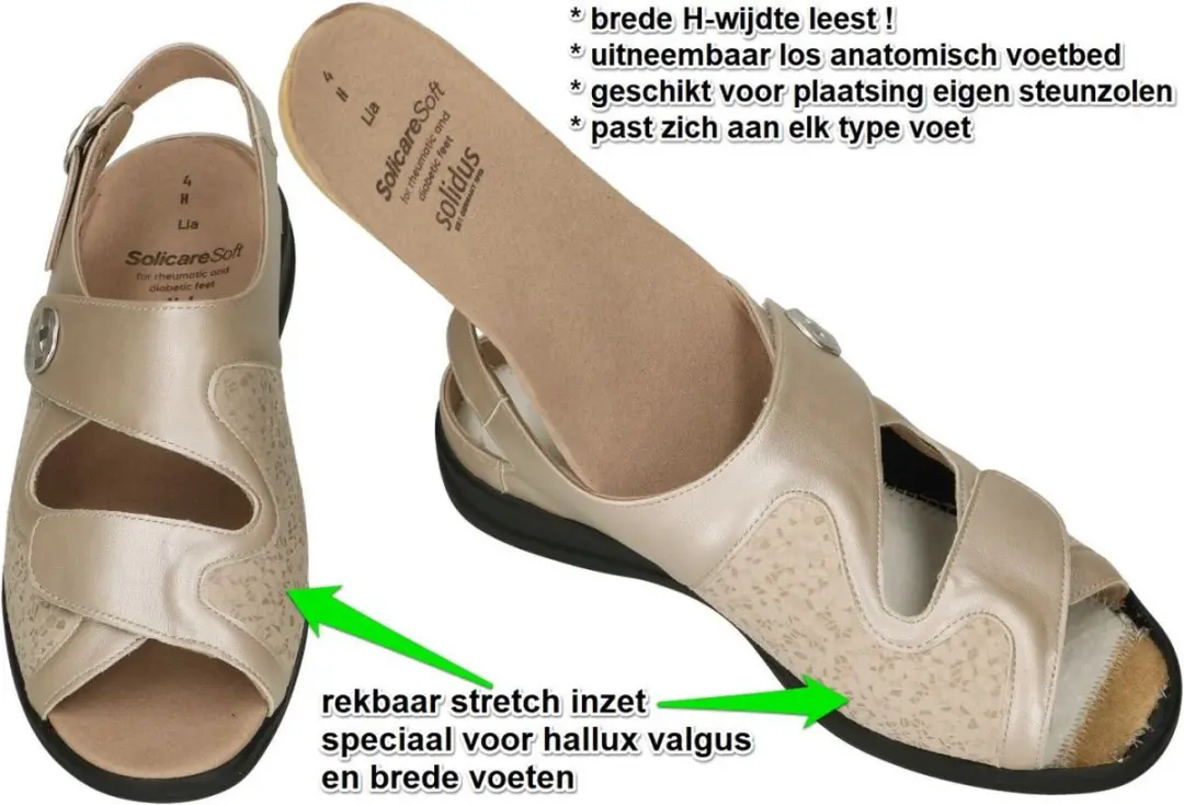 Solidus Dames Sandalen 38.5 - Beige