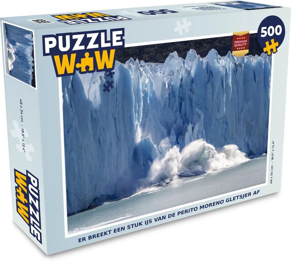 PuzzleWow Perito Moreno Gletsjer Legpuzzel 500 Stuks - Multicolor