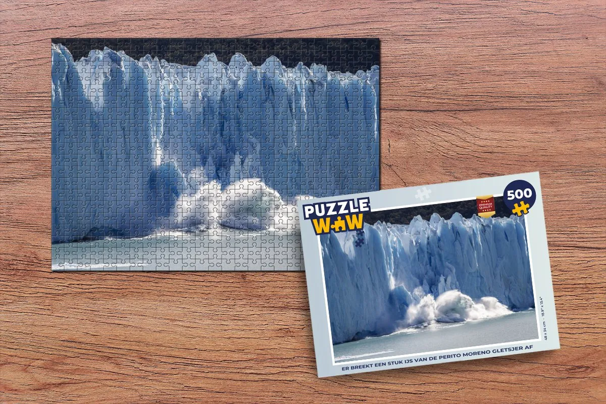 PuzzleWow Perito Moreno Gletsjer Legpuzzel 500 Stuks - Multicolor