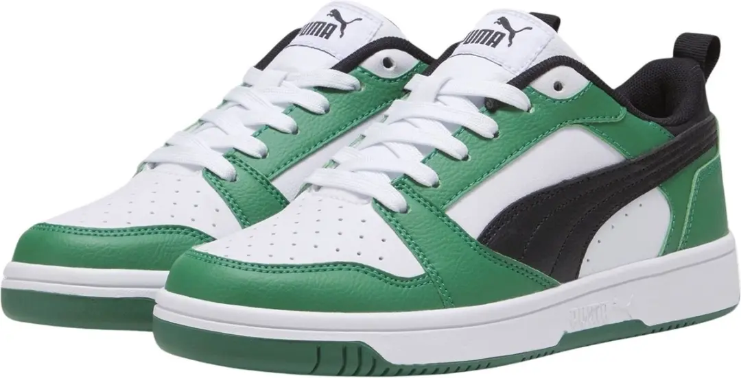 PUMA Puma Rebound V6 Lo Jr Unisex Sneakers - PUMA White-PUMA Black-Archive Green - afbeelding 2 van 6