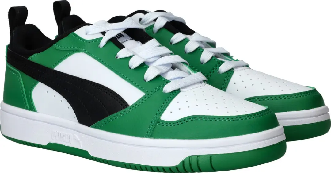 PUMA Puma Rebound V6 Lo Jr Unisex Sneakers - PUMA White-PUMA Black-Archive Green - afbeelding 3 van 6