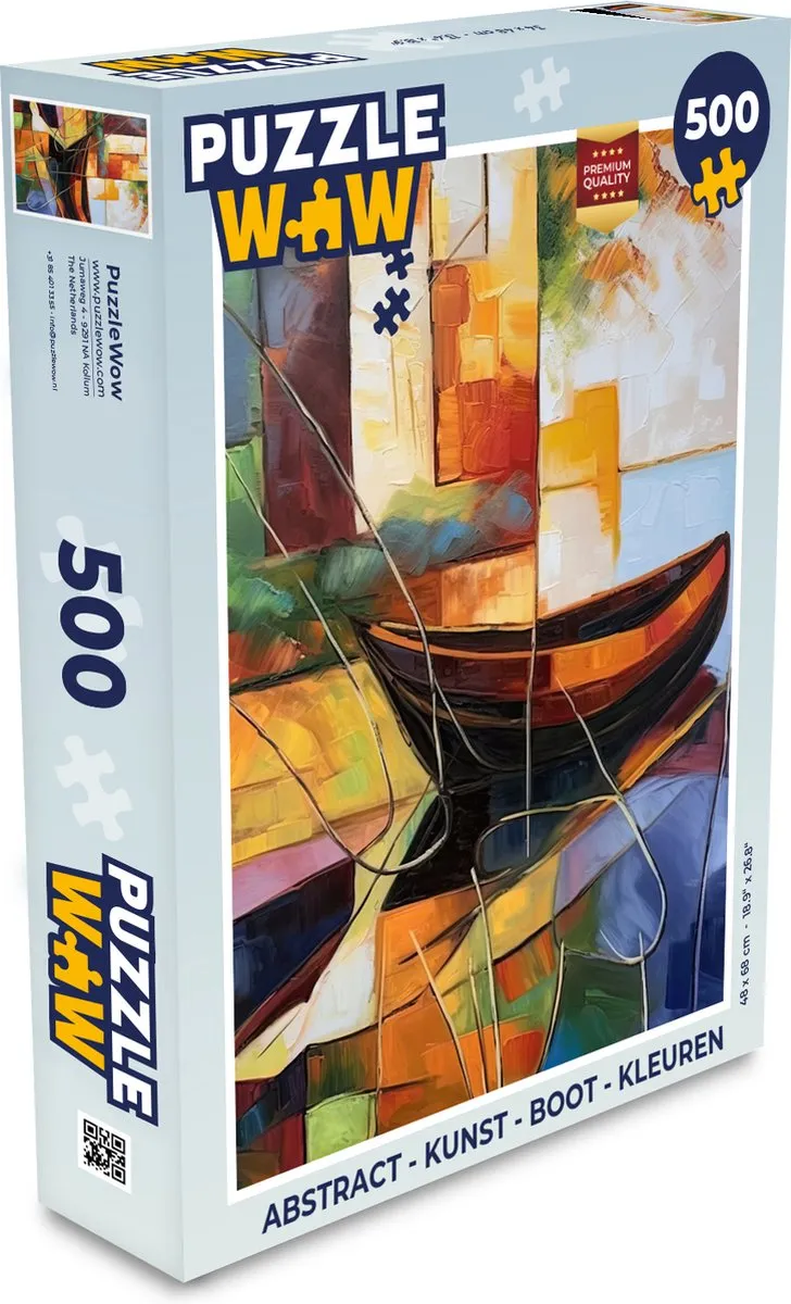 PuzzleWow Abstract Boot Legpuzzel 500 Stuks - Multicolor
