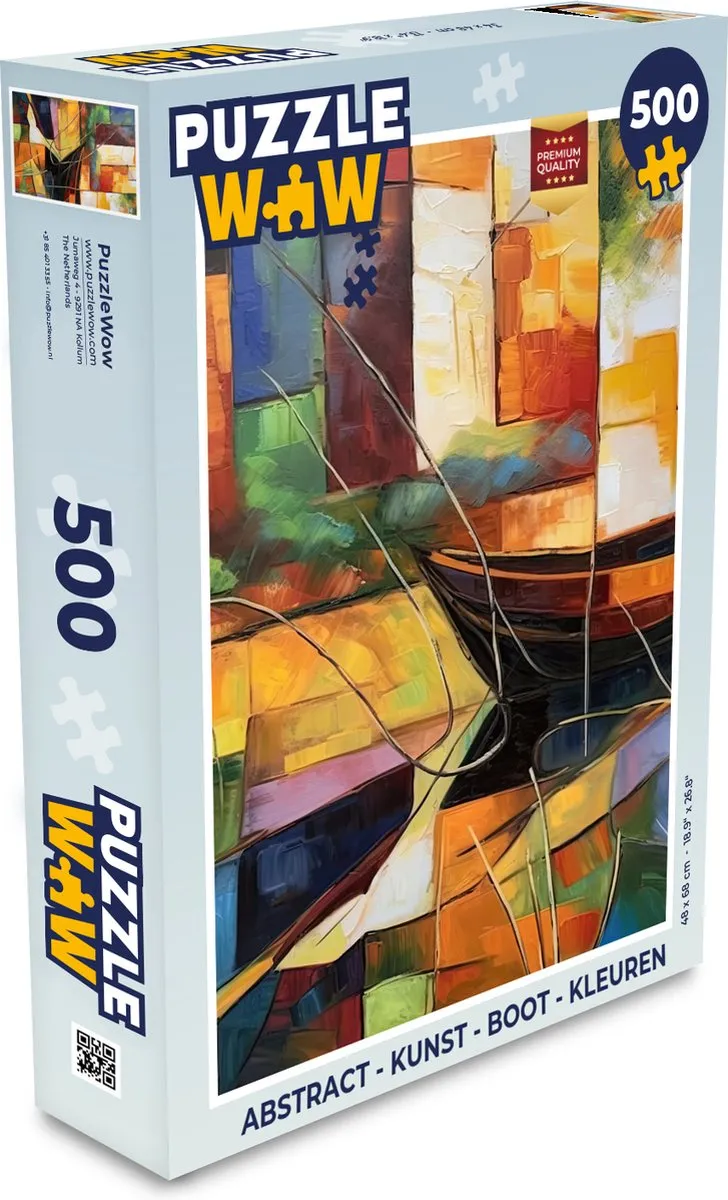 PuzzleWow Abstract Boot Legpuzzel 500 Stuks - Multicolor