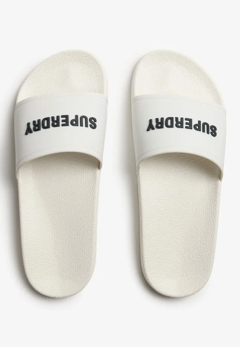 Superdry Premium Graphic Badslippers Heren MF310292A - Slides - Ecru/Black - afbeelding 5 van 6
