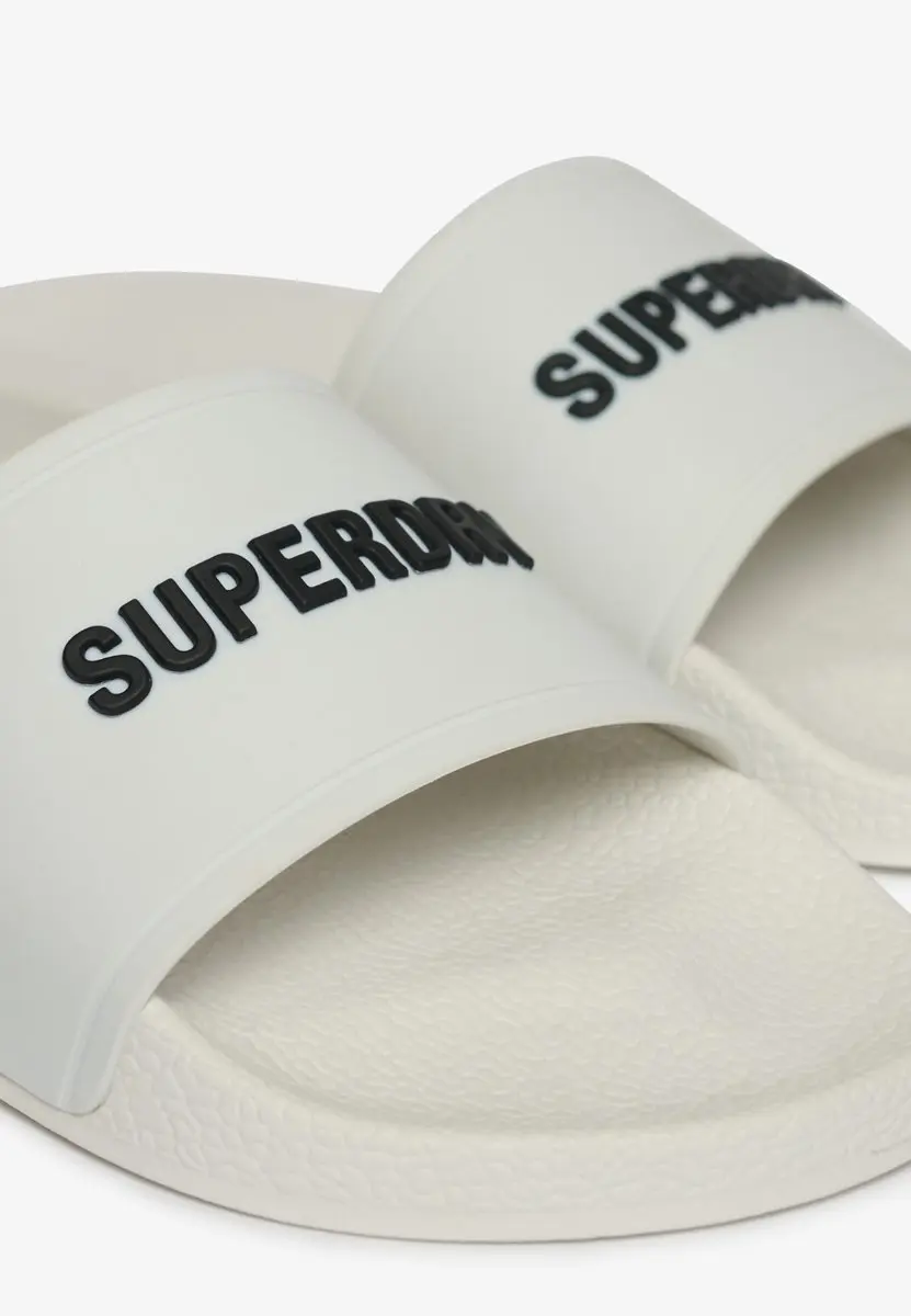 Superdry Premium Graphic Badslippers Heren MF310292A - Slides - Ecru/Black - afbeelding 3 van 6