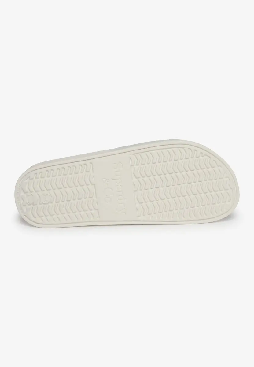 Superdry Premium Graphic Badslippers Heren MF310292A - Slides - Ecru/Black - afbeelding 2 van 6