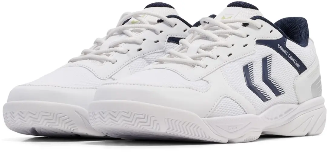 Hummel Heren Dames COURT CONTROL II Indoorschoen 225341 9103 White Black Iris